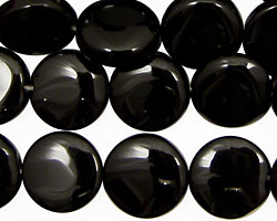 Black Onyx Puff Coin 14mm