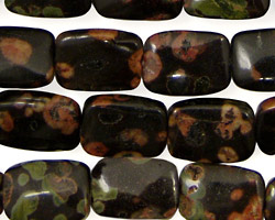Black Leopardskin Jasper Thin Pillow 14x10mm