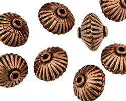 Antique Copper Corrugated Saucer 11x14mm