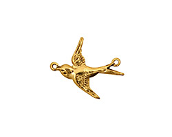 Stampt Antique Gold (plated) Westward Bird Connector 18x12mm
