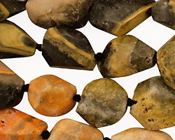 Mexican Sunflower Agate Faceted Nugget 14-20x10-14mm