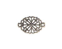 Stampt Antique Pewter (plated) Fancy Oval Filigree Connector 20x13mm