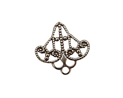 Stampt Pewter (plated) Blooming Flower Filigree 21x20mm