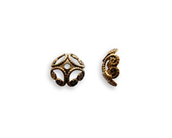 Vintaj Natural Brass Etruscan Bead Cap 8mm