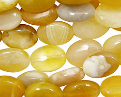 Yellow Botswana Agate Flat Oval 14x10mm