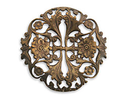 Vintaj Natural Brass Garden Trellis Filigree 40mm