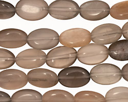 Silver Moonstone Flat Oval 11x8mm