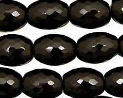 Black Onyx Faceted Rice 16x12mm