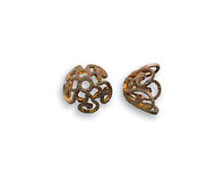 Vintaj Natural Brass Ornate Bead Cap 7.5mm