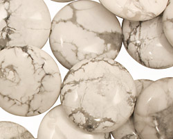 White Howlite Puff Coin 20mm