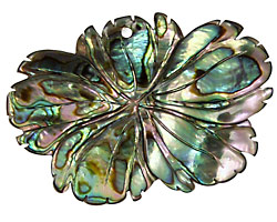 Abalone Carved Flower Pendant 44x30mm