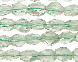 Prasiolite Faceted Nugget 9-11x8-10mm