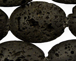 Lava Rock Flat Oval 35x25mm