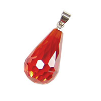 Poppy Faceted Teardrop w/ hook 12x20mm