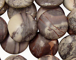 Porcelain Jasper Puff Coin 18mm