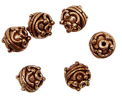 Antique Copper Round w/ Crowns 10mm