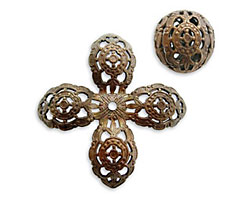 Vintaj Natural Brass Ornate Filigree Bead 20mm