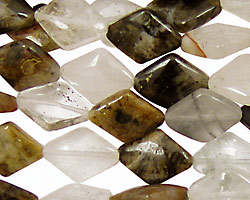 Black Rustic Quartz Diamond 14x10mm