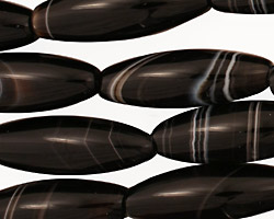 Black Sardonyx Rice 28-30x10mm