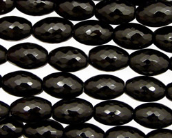 Black Onyx Faceted Rice 12x8mm