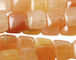 India Red Aventurine Puff Square 10mm