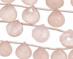 Rose Quartz Faceted Flat Teardrop 12-14mm