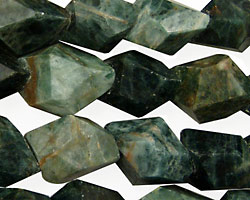 Green Moss Agate Faceted Freeform Nugget 18x13mm