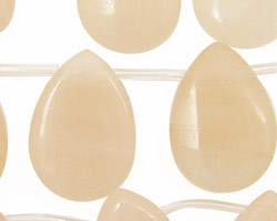 Peach Jade Flat Teardrop 18x25mm