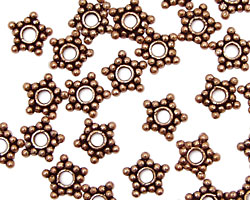 Antique Copper Beaded Star Spacer 8mm