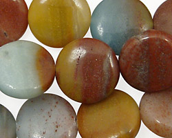 Rainbow Amazonite Puff Coin 16mm