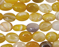 Yellow Botswana Agate Flat Oval 10x8mm