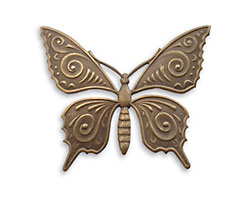 Vintaj Natural Brass Ornate Butterfly Pendant 36x30mm