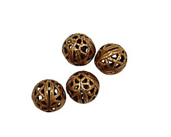 Stampt Copper (plated) Filigree Ball 8mm
