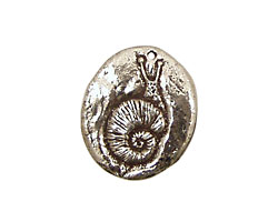 Green Girl Pewter Snail Pendant 20x23mm