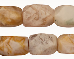 Bamboo Leaf Agate Faceted Nugget 12-19x12-14mm