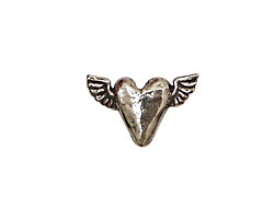Green Girl Pewter Tiny Flying Heart 19x13mm