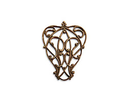 Vintaj Natural Brass Lyrical Filigree Connector 23x12mm