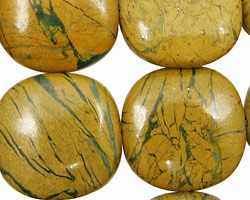 Green Vein Jasper Puff Square 23mm