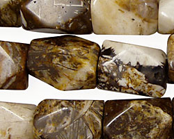 Brioche Agate Faceted Nugget 18-20x12-15mm