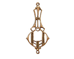 Stampt Antique Copper (plated) Deco Drop Connector 15x32mm