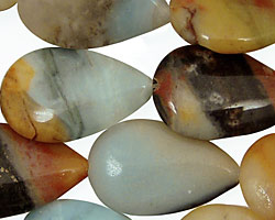 Rainbow Amazonite Flat Teardrop 25x16mm