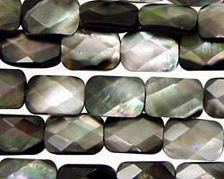 Black Shell Faceted Pillow 12x8mm