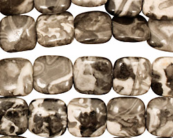 Black Tree Agate Puff Square 10mm