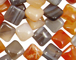 Red & Gray Botswana Agate Diamond 10mm