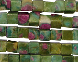 Fuchsite Ruby Cube 6mm