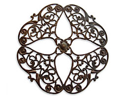 Vintaj Natural Brass Full Openwork Flower Filigree 61mm