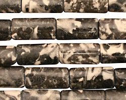 Black Tree Agate Thin Pillow 16x8mm