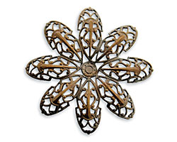 Vintaj Natural Brass Passion Flower Petal Filigree 42mm