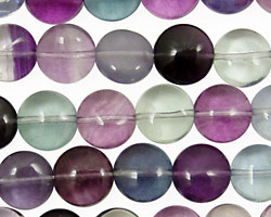 Rainbow Fluorite Puff Coin 10mm