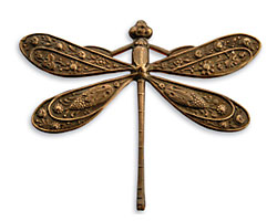 Vintaj Natural Brass Ornate Dragonfly Pendant 50x39mm